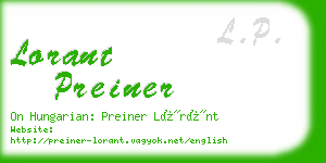 lorant preiner business card